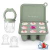 Picture of Baby Fruit Food Feeder Breastmilk Popsicle Molds, Silicone Food Freezer Tray for Cooling Teething Relief, Baby Food Feeder for Safe Infant Self Feeding, Includes 3 Extra Food Pacifier