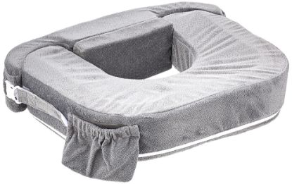 Picture of My Brest Friend Twin Nursing Pillow - Enhanced Comfort with Slipcover - Ultimate Ergonomic Support for Breastfeeding- Adjustable Strap and Silent Release Buckle with Handy Side Pocket, Evening Grey