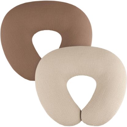 Picture of MairMore 2-Pack Muslin Nursing Pillow Covers, Breathable Cotton Breastfeeding Pillow Slipcovers for Standard Nursing Pillows, Soft Covers for Baby Girls and Boys with Zipper