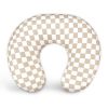 Picture of DILIMI Nursing Pillow Cover, Stretchy Removable Case for Breastfeeding Pillows, Ultra Soft Comfortable Slipcover for Baby Girl and Boy, Light Brown Checkerboard