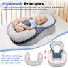 Picture of Gotvspt Baby Lounger Pillow for Infant Support Cushion Reflux Pillow, Bottle Feeding, Tummy Time,Wedge Pillow for Newborn,Adjustable Baby Wedge Pillow for Reducing Spit-Up