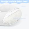 Picture of Hooyax Baby Waterproof Nursing Pillow Cover, Stretchy Nursing Covers for Breastfeeding Pillows, Adorable Infant Feeding Pillow Slipcover for Baby Boy and Girls (White)