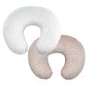 Picture of OWLOWLA 2Pack Nursing Pillow Cover White&Khaki Nursing Covers Set Breastfeeding Pillow Slipcover Fits Naked Nursing Pillow for Baby Boy Girl(White/Khaki)