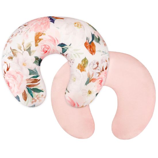 Picture of DILIMI Nursing Pillow Cover, Soft Stretchy Nursing Covers for Breastfeeding Pillows, 1 Pack Reversible Removable Slipcover for Baby Boy and Girls, Floral
