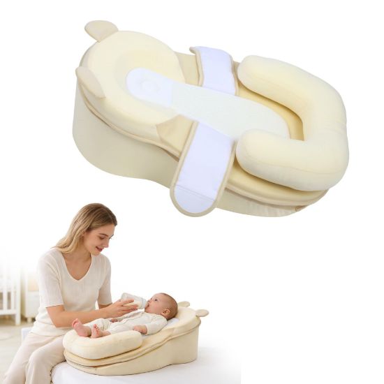 Picture of Rootling Baby Feeding Pillow, Anti Overflow Feeding Pillow for Reducing Spit-Up, Safety Nursing Pillow, Baby Lounger Reflux Wedge Breastfeeding, Removable top and Bottom