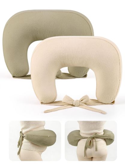 Picture of lulumoon Muslin Nursing Pillow Covers - 2-Pack Soft Cotton Slipcovers for Breastfeeding & Bottle-Feeding - Extension Strap for Snug Fit & No Sliding - Hidden Zipper Safety for Newborn Baby
