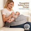 Picture of ACGROW Nursing Pillow - Memory Foam Bottle & Breastfeeding Pillow with Safety Fence - Ergonomic Support, with Wider Breast Feeding Cushion, Adjustable, Removable Cover, Baby Safety Certified Gray