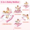 Picture of 5 in 1 Baby Walker, Music and Lights Walker for Baby Boy Girls 6-12 Months, Foldable Baby Walkers with Wheels and Bouncer Combo Portable, Toddler Infant Walker with Adjustable Height