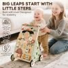 Picture of Lehoo Castle Wooden Baby Walker, Adjustable Speed Montessori Walker with Activity Center for Boys Girls, Baby Push Walker Toys for 1 Year Old Learning to Walk
