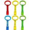 Picture of 6PCS 4 Colors Baby Playpen Pull up Rings-Plastic Crib Pull Rings Walking Exercises Assistant Stand Up Cot Hanging Ring for Infant Baby Toddler