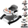 Picture of 5-in-1 Foldable Baby Walker,Music and Lights Baby Walker with Wheels,Height Adjustable Infant Walker, with Activity Center, Rocker, Bouncer,Push Walker & Feeding Tray for Babies 6-18 Months (Black)