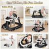Picture of Baby Walker with Wheels, 7-in-1 Foldable Baby Walkers for Boys Girls 6-12 Months with Feeding Tray & Music, Lights,Rocker,Sun Canopy, Bouncing Pedal, Adjustable Wheel Speed, Push Walker (Black)