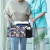 Picture of FINPAC Large Walker Tote Bag with Cup Holder, Folding Walker Attachment Hands-Free Storage Basket Mobility Aid Accessory Pouch for Elderly, Senior, Blooming Hibiscus