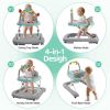 Picture of Baby Walker, Music & Removable Footrest with Toys, 3-Height Adjustable, Foldable 4-in-1 Activity Center for Infant and Toddler, Baby Walker for Baby Boy Girls 7-18 Months