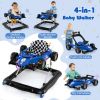 Picture of HONEY JOY Baby Walker, 4-in-1 Foldable Infant Activity Push Walker, Toddler Car Walker with Adjustable Heights, Music, Lights, Padded Seat, Baby Walker with Wheels for Boys Girls 6-18 Months (Blue)