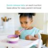 Picture of Munchkin Stay Put Munchkin Suction Baby Bowls with Lids - Dishes for Babies and Toddlers, Self-Feeding Bowl Set for Kids 6+ Months, 3 Pack, Pink/Purple