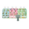Picture of WeeSprout Double Zipper Reusable Food Pouches, Perfect for Babies & Toddlers, Freezer & Dishwasher Safe (Educational, 5 Fl Oz (Pack of 6) + Pouch Filler)