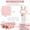 Picture of WAJIAYON Baby Breastmilk Popsicle Molds & Baby Fruit Feeder (4 Pack), Infant Food Freezer Tray Storage Containers, Silicone Teething Pacifier Feeder and Teether for BabiesPink&Purple