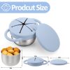 Picture of BUSOHA 2 Pack Stainless Steel Toddler Snack Cups - 9 OZ Spill-Proof Baby Snack Containers with Silicone Catcher and Lid Travel Snack Containers for Kids Food Grade Silicone Dishwasher Safe