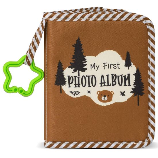 Picture of Baby's My First Family Album Soft Photo Cloth Book Forest Brown Bear My First Book of Photos Baby Memory Album Gift Holds 4x6 Pictures for Babies Newborn Toddler & Kids Baby Shower