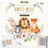 Picture of Baby's First Year Calendar with Stickers by Bright Day - 1st Year Tracker - Baby Memory Book for Girls to Document and Cherish Baby First Year Milestones,- Milestone Keepsake for Baby Boy with Pocket