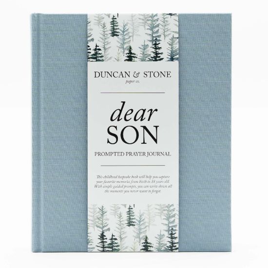 Picture of DUNCAN & STONE PAPER CO. Baby Memory Book - Childhood Memory Book For Milestones - Mom and Me Journal w/Prompts, Photos & More - Newborn Keepsake Gifts (Blue,230 Pages)