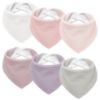 Picture of Susurration Muslin Baby Drool Bibs 6Pack Soft Triangular Adjustable Baby Bandana Bibs for Unisex Girls & Boys (Pink)