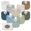 Picture of Konssy 10-Pack Muslin Baby Bibs, Soft Cotton Bandana Bibs for Drooling & Teething, Unisex Solid Colors for Boys & Girls, Newborn & Infant