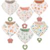 Picture of Muslin Baby bibs 6-Pack and Teething Toys 6-Pack Made with Organic Cotton, Absorbent and Soft For Baby girl