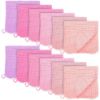 Picture of BAMBOO QUEEN 12 Pack Muslin Burp Cloths - Large 20" x 10", Ultra Absorbent Cotton for Baby Drool and Messes - Soft, Gentle Baby Burp Rag for Boys & Girls -Pink, Purple, Sakura Series