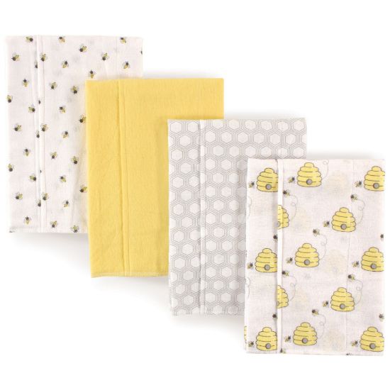 Picture of Hudson Baby Unisex Baby Cotton Flannel Burp Cloths, Bee, One Size