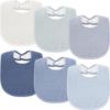 Picture of Susurration Muslin Baby Bibs 6 Pack Bandana Drool Bibs,Soft Square Adjustable Baby Drooling Bibs for Unisex Girls & Boys (Blue)