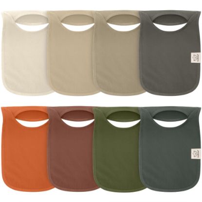 Picture of KeaBabies 8-Pack Bibs for Baby Girl, Boy - Pullover Large Baby Bibs for Drooling and Teething Infant, Newborn, Soft & Absorbent Organic Cotton, Long Torso Coverage Keep Toddler Clean & Dry (Brick)