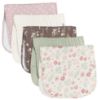 Picture of Gerber Baby Unisex Muslin Burp Cloths 5-Pack, Multi Pink Floral, Large Size 20" x 10"