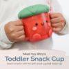 Picture of Itzy Ritzy Toddler Snack Cup - Spill-Proof Snack Cup for Toddlers with Soft Silicone Lid for Easy Food Access - Easy-To-Hold Kids Snacks Container With Handles - Ideal for 12 months & Up (Strawberry)