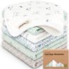 Picture of 6-Pack Cotton Baby Washcloths for Newborn - Organic Cotton Muslin Soft Wash Cloths for Babies, Infant, Kids, Toddler Towels for Boy, Girl, Super Absorbent Face Cloths, Scratch-Free Baby Rags (Nordic)