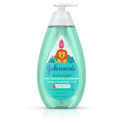 Picture of Johnson's Kids No More Tangles 2-in-1 Detangling Shampoo & Conditioner for Kids & Toddlers, Gentle & No More Tears, Hypoallergenic & Free of Parabens, Sulfates & Dyes 20.3 fl. oz