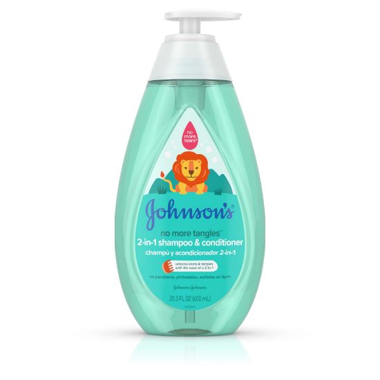 Picture of Johnson's Kids No More Tangles 2-in-1 Detangling Shampoo & Conditioner for Kids & Toddlers, Gentle & No More Tears, Hypoallergenic & Free of Parabens, Sulfates & Dyes 20.3 fl. oz