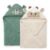 Picture of Blissful Diary Muslin Baby Hooded Towel 2 Pack, Soft & Absorbent Bath Towel for Infant, Toddler, Unisex, Baby Gift, Newborn Essentials, Bear & Lamb