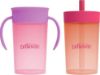 Picture of Dr. Brown's Milestones Straw to 360 Convertible Toddler Training Cup Set with Interchangeable Silicone Straw and 360 Degree Cup Lids, Pink Coral, 10 oz/300 mL, BPA-Free, 9m+, 2-Pack