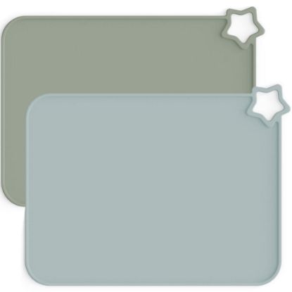 Picture of Moonkie Silicone Placemats for Baby & Kid, Stain-Proof Non-Slip Toddler Food Mats Eating Table Mat with 2 Packs