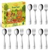 Picture of DEHOV Toddler Eating Utensils Set,Set Of 12 Food Grade Stainless Steel Silverware Sets For Kids,Dishwasher Safe Children Small Metal Spoons And Forks Flatware Sets