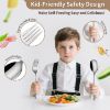 Picture of DEHOV Toddler Eating Utensils Set,Set Of 12 Food Grade Stainless Steel Silverware Sets For Kids,Dishwasher Safe Children Small Metal Spoons And Forks Flatware Sets