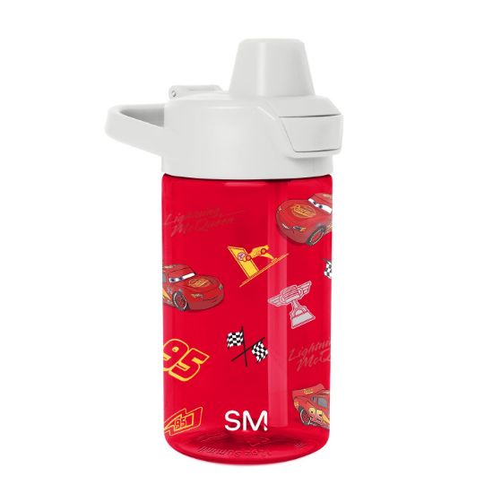 Picture of Simple Modern Disney Kids Tritan Plastic Summit Water Bottle | 12 oz BPA-Free Cup with Covered Leak Proof Straw Lid for Boys, Toddlers | Cars Lightning Speed