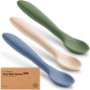 Picture of KeaBabies Silicone Baby Spoons, Self Feeding 6-12 months - 3-Pack Baby Weaning Eating Utensils, Toddler First Food Training Spoon, Infant, Kids Feeding Supplies Essential Set, Dishwasher-safe (Slate)