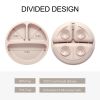 Picture of Eascrozn Silicone Feeding Set, 2 Pack Divided Toddler Plates with Suction, 2 Pack Utensils - Spoons & Forks, BPA Free, Baby Led Weaning Supplies