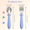 Picture of Pimoys 6 Pieces Toddler Utensils Forks and Spoons,Kids Silverware Set with Plastic Handle Stainless Steel Toddler Silverware,Dishwasher Safe