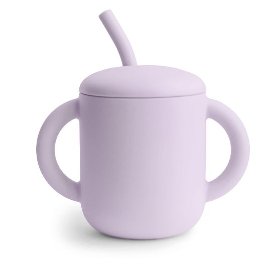 Picture of mushie Silicone Training Cup & Straw for Toddlers | 6 Months+ (Soft Lilac)