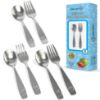 Picture of CHILLOUT LIFE Stainless Steel Kids Silverware Set 6 Pieces - Child and Toddler Safe Flatware - Kids Utensil Set - Metal Kids Cutlery Set (Includes 3 Small Kids Spoons & Kids 3 Forks)