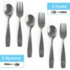 Picture of CHILLOUT LIFE Stainless Steel Kids Silverware Set 6 Pieces - Child and Toddler Safe Flatware - Kids Utensil Set - Metal Kids Cutlery Set (Includes 3 Small Kids Spoons & Kids 3 Forks)